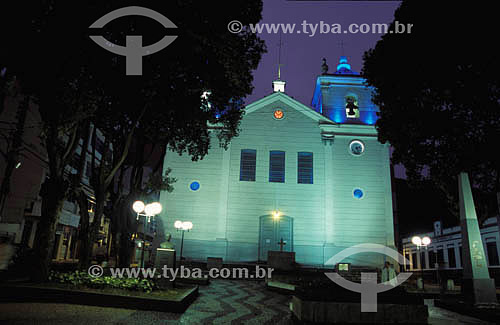  Igreja de São Sebastião à noite - Barra Mansa - RJ - Brasil  - Barra Mansa - Rio de Janeiro - Brasil