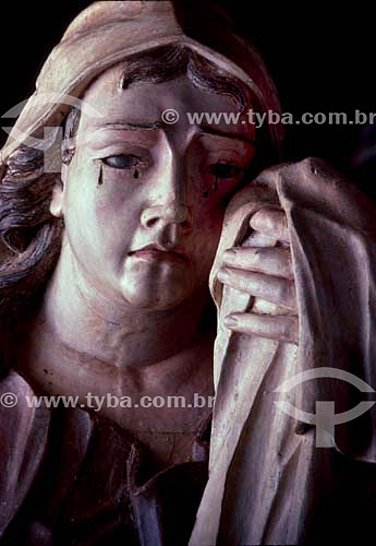  Filha de Jerusalém - Passo da Cruz-às-costas - detalhe - Esculturas de Aleijadinho  - Congonhas - Minas Gerais