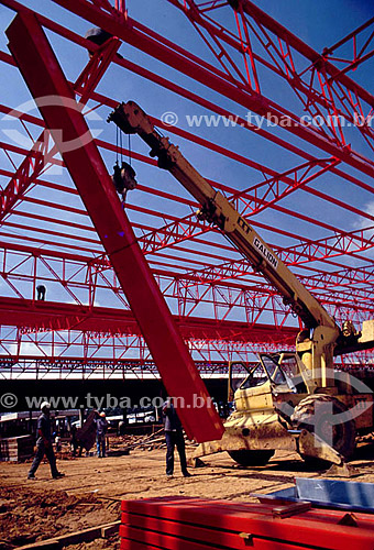  Trabalhadores construindo a Linha Vermelha - Rio de Janeiro - RJ - Brasil  - Rio de Janeiro - Rio de Janeiro - Brasil