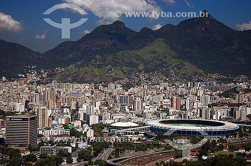  Vista aérea do estádio Maracanã e bairro da Tijuca ao fundo - Rio de Janeiro - RJ - Brasil  - Rio de Janeiro - Rio de Janeiro - Brasil