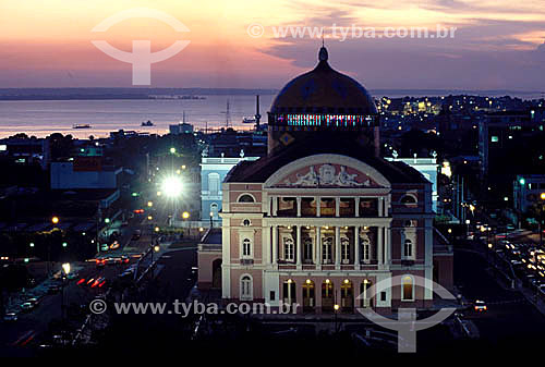  Teatro Amazonas ao pôr do sol  - Manaus - Amazonas - Brasil