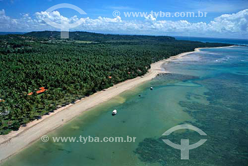  Vista aérea de praia em Valença - Bahia - Brasil  - Valença - Bahia - Brasil