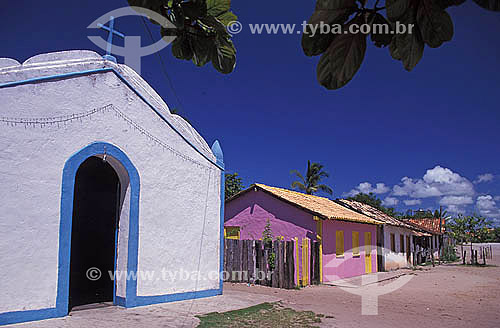  Igreja de São Sebastião - vila em Caraíva - Bahia - Brasil  - Porto Seguro - Bahia - Brasil