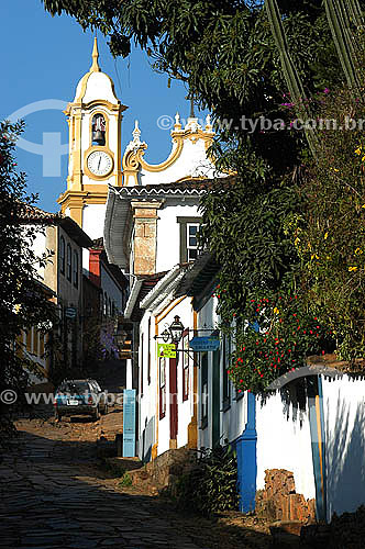  Rua da Câmara e Igreja da Matriz ao fundo - Tiradentes, cidade histórica -  interior de Minas Gerais - Brasil                                  - Tiradentes - Minas Gerais - Brasil