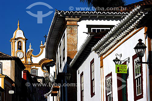  Rua da Câmara com a Matriz de Santo Antônio ao fundo - Tiradentes - MG - Brasil  foto digital  - Tiradentes - Minas Gerais - Brasil