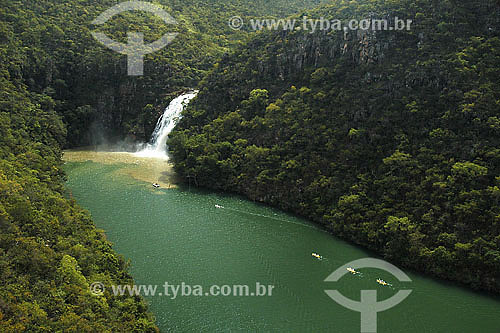  Cachoeira no Rio Grande - Serra da Canastra - MG - Brasil  - Minas Gerais - Brasil