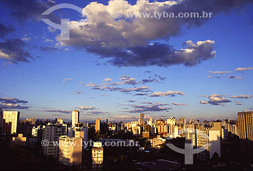  Vista de Curitiba  - Bairros Bigorrilho e centro (ao fundo) Paraná - Brazil - 2002  - Curitiba - Paraná - Brasil