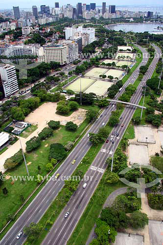  Vista aérea do Aterro do Flamengo com o centro da cidade ao fundo - Rio de Janeiro - RJ - Brasil  - Rio de Janeiro - Rio de Janeiro - Brasil