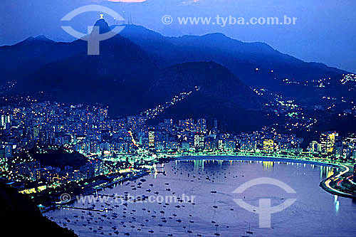  Assunto: Vista da Praia de Botafogo a partir do Morro do Pão de Açúcar / Local: Rio de Janeiro (RJ) - Brasil / Data: 02/1996 