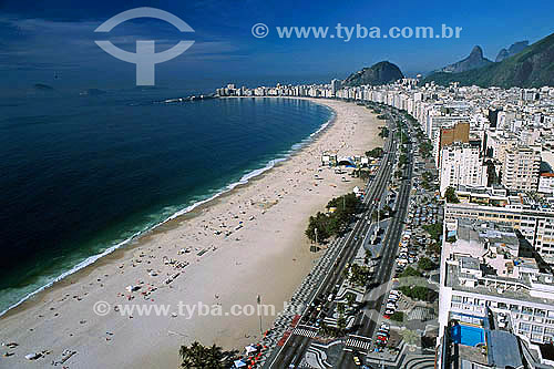  Vista aérea da Praia de Copacabana com Morro Dois Irmãos e Pedra da Gávea ao fundo - Rio de Janeiro - RJ  - Rio de Janeiro - Rio de Janeiro - Brasil