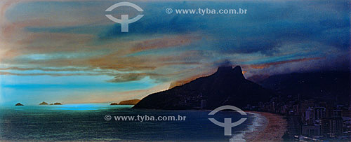  Vista da Praia de Ipanema ao entardecer - Rio de Janeiro - RJ - Brasil  - Rio de Janeiro - Rio de Janeiro - Brasil