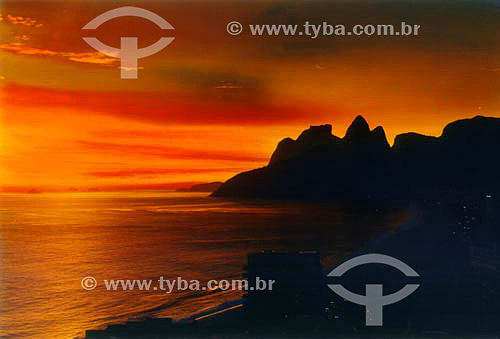 Paisagem - Pôr do sol na praia de Ipanema - Rio de Janeiro - RJ - Brasil  - Rio de Janeiro - Rio de Janeiro - Brasil