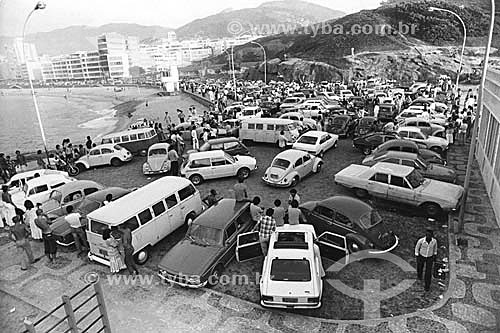  Carros estacionados no Arpoador - Ipanema - Rio de Janeiro - RJ - Brasil - 1978  - Rio de Janeiro - Rio de Janeiro - Brasil