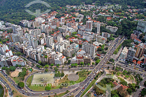  Vista aérea de prédios na Lagoa, entrada do Túnel Rebouças no lado direito - Rio de Janeiro - RJ - Brasil - Setembro de 2007  - Rio de Janeiro - Rio de Janeiro - Brasil