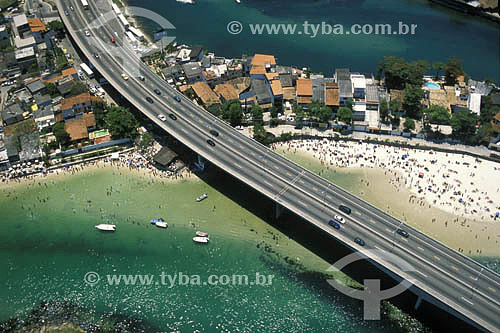  Vista aérea do Elevado do Joá sobre o Canal de Marapendi, na entrada da Barra da Tijuca - Rio de Janeiro - RJ - Brasil  - Rio de Janeiro - Rio de Janeiro - Brasil