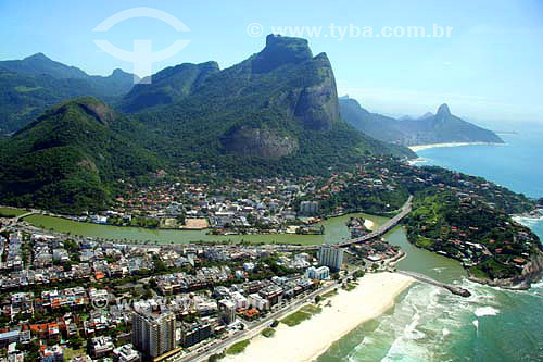  Vista aérea do Quebra-mar e do Joá com Pedra da Gávea ao fundo - Barra da Tijuca - Rio de Janeiro - RJ - Brasil - Novembro de 2006  - Rio de Janeiro - Rio de Janeiro - Brasil