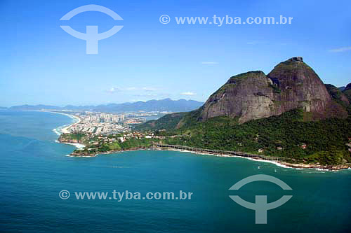  Vista aérea do Joá com Elevado do Joá e Pedra da Gávea com Barra da Tijuca ao fundo - Barra da Tijuca - Rio de Janeiro - RJ - Brasil - Novembro de 2006  - Rio de Janeiro - Rio de Janeiro - Brasil