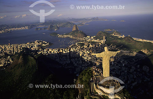  Vista aérea do Cristo Redentor no morro do Corcovado - Rio de Janeiro - RJ - Brasil  - Rio de Janeiro - Rio de Janeiro - Brasil