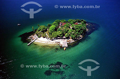  Vista aérea de mansão em ilha de Angra dos Reis - Costa Verde - RJ - Brasil  - Angra dos Reis - Rio de Janeiro - Brasil