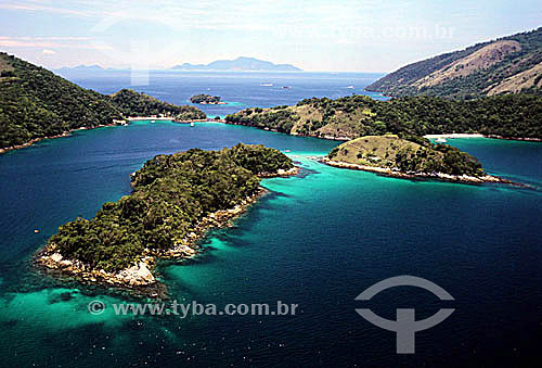  Vista aérea de ilhas de Angra dos Reis - Costa Verde - RJ - Brasil. Data: 2001 