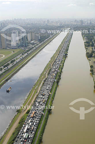  Vista aérea da Marginal Pinheiros - São Paulo - SP - Março de 2007  - São Paulo - São Paulo - Brasil