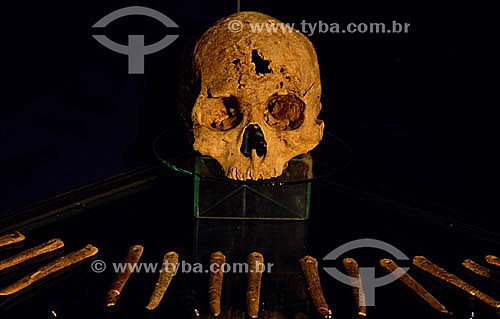  Caveira e ossos - Canindé do São Francisco - Museu de Arqueologia de Xingó - Sergipe - Brasil  - Canindé de São Francisco - Sergipe - Brasil