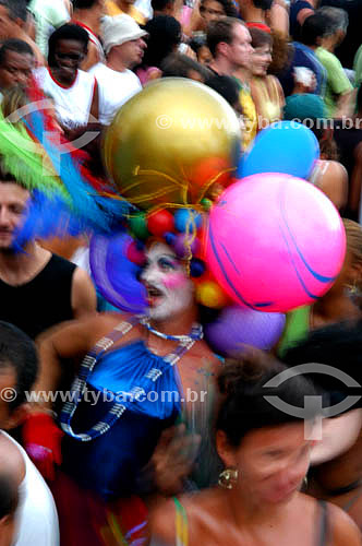  Folião no desfile da Banda de Ipanema - Ipanema - Carnaval 2005 - Rio de Janeiro - RJ - Brasil  - Rio de Janeiro - Rio de Janeiro - Brasil