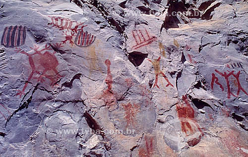  Inscrições rupestres no Sítio Arqueológico do Vale do Peruaçu - MG - Brasil  - Itacarambi - Minas Gerais - Brasil