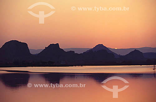  Vista dos Inselbergs ao pôr-do-sol - Caatinga - Quixadá - Ceará - Brasil  - Quixadá - Ceará - Brasil