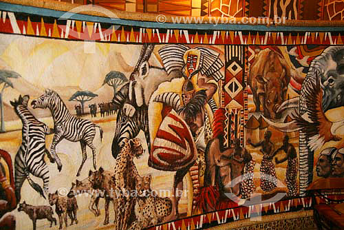 Restaurante pintado com motivos africanos - África do Sul - Agosto de 2006 