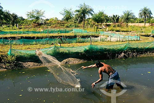  Assunto: Pesca com tarrafa - Piscicultura na Sede da União das Mães / Local: Itapecurú-Mirim - MA / Data: 08/2008 