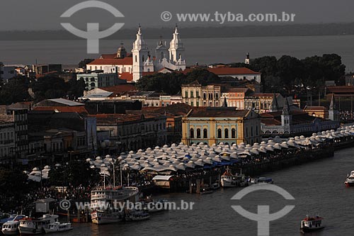  Assunto: Vista aérea do centro histórico com Solar da Beira, Mercado Ver-o-peso, Igreja da Sé e Baía de Guajará ao fundo / Local: Belém (PA) / Data: 12 de Outubro de 2008 