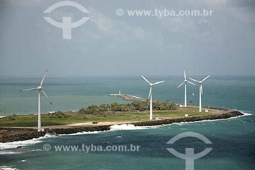  Assunto: Vista aérea de geradores de energia eólica / Local: Fortaleza - Ceará (CE) - Brasil / Data: Janeiro de 2009 