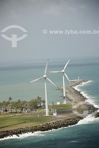  Assunto: Vista aérea de geradores de energia eólica / Local: Fortaleza - Ceará (CE) - Brasil / Data: Janeiro de 2009 