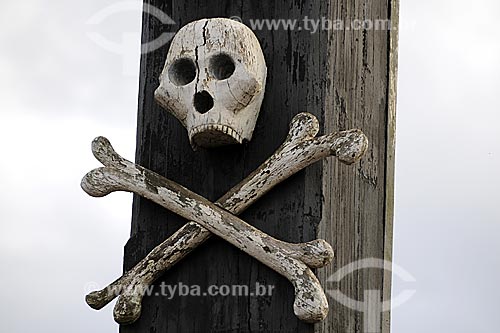  Assunto: Caveira e ossos cruzados formando o símbolo da morte / Local: Minas Gerais (MG) / Data: 23/04/2009 