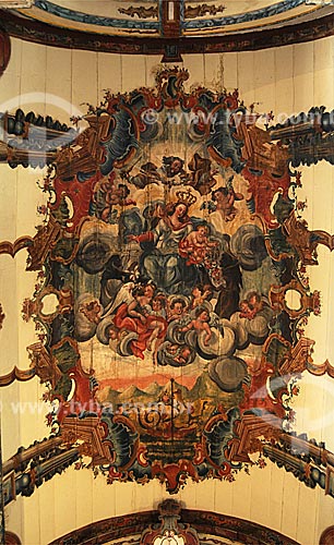  Assunto: Igreja Nossa Senhora do Rosário dos Pretos, a pintura do forro da nave central é atribuída ao Mestre Ataíde (Manoel da Costa Athaíde)  / Local:  Itabira - Minas Gerais (MG) - Brasil / Data: 25/04/2009 