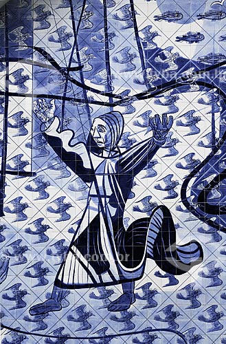  Painel de azulejos de Candido Portinari na fachada da Igreja de São Francisco de Assis, mais conhecida como Igreja da Pampulha    - Belo Horizonte - Minas Gerais - Brasil