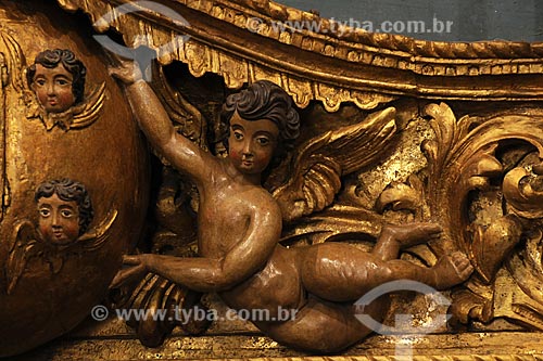  Assunto: Detalhes em ouro do altar da Igreja Nossa Senhora da Boa Viagem / Local: Itabirito - Minas Gerais (MG) - Brasil / Data: 18-04-2009 