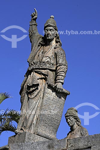  Detalhe dos profetas do Santuário de Bom Jesus de Matosinhos, esculturas em pedra-sabão de Aleijadinho (Antônio Francisco Lisboa)  - Congonhas - Minas Gerais - Brasil