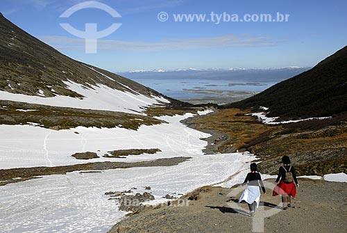  Assunto: Glaciar Martial, estação de esqui em Ushuaia com vista panorâmica da cidade e do Canal de Beagle / Local: Ushuaia - Argentina / Data: 2008 