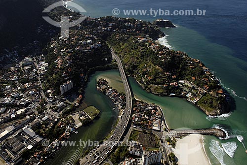  Assunto: Vista aérea do Elevado do Joá - Boca do Canal de Marapendi / Local: Barra da Tijuca - Rio de Janeiro - RJ - Brasil / Data: 06/2008 