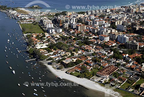  Assunto: Vista aérea da Praia do Forte e do Canal do Itajuru / Local: Cabo Frio - RJ - Brasil / Data: 06/2008 