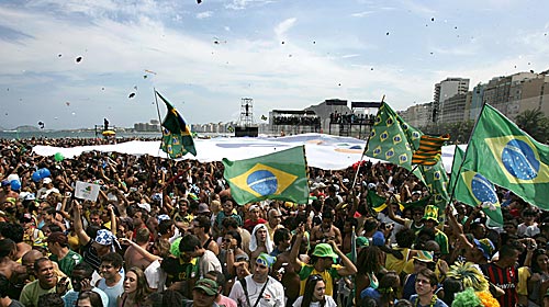  Comemoração pela vitória do Rio de Janeiro como sede dos jogos Olímpicos de 2016  - Rio de Janeiro - Rio de Janeiro - Brasil