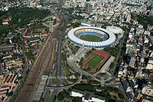  Assunto: Vista aérea do Maracanã em dia de jogo - Vasco x Bahia / Local: Maracanã - Rio de Janeiro - RJ - Brasil / Data: Outubro de 2009 
