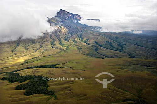  Assunto: Vista aérea do Tepui Roraima (Monte Roraima)  / Local:  Extremo norte de Roraima - Fronteira com a Venezuela e a Guiana - Roraima - Brasil  / Data: Janeiro de 2006 