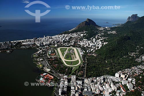  Assunto: Vista aérea da Lagoa Rodrigo de Freitas, do Hipódromo da Gávea e do Jardim Botânico / Local: Rio de Janeiro - RJ - Brasil / Data: 11/2009 