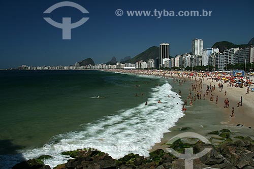  Assunto: Praia do Leme com Copacabana ao fundo  / Local:  Rio de Janeiro - RJ - Brasil  / Data: 11/2009 