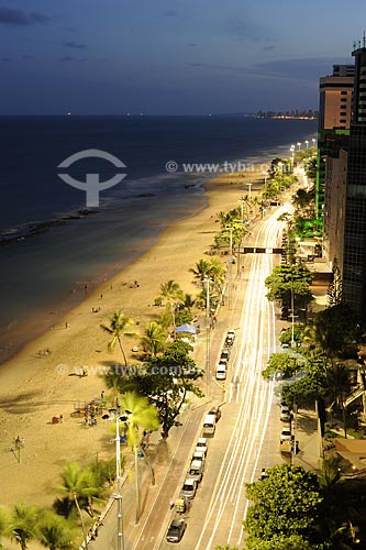 Assunto: Praia de Boa Viagem à noite / Local: Recife - Pernambuco (PE) - Brasil / Data: 10/2009 