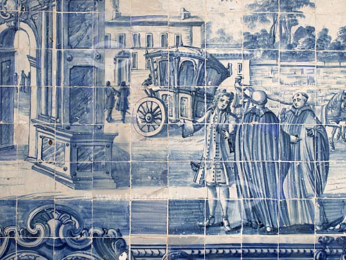  Assunto: Decoração de azulejos portugueses representando a cidade de Lisboa no interior da Igreja da Ordem Terceira de Sao Francisco  / Local:  Salvador - Bahia (BA) - Brasil  / Data: 07/2009 