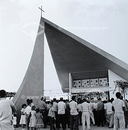  Assunto: Construção de Brasília - Igreja Nossa Senhora de Fátima  / Local:  Brasília - Distrito Federal - Brasil  / Data: 1959                          